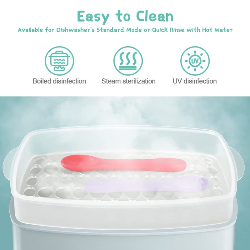 Vicloon Silicone Baby Feeding Spoons, 4 PCS First Stage Feeding Spoons for Infants, Baby Led Weaning Feeding Supplies Training Spoon, Toddler Utensils, Ultra-Durable & Chewproof, Dishwasher Safe - Image 5